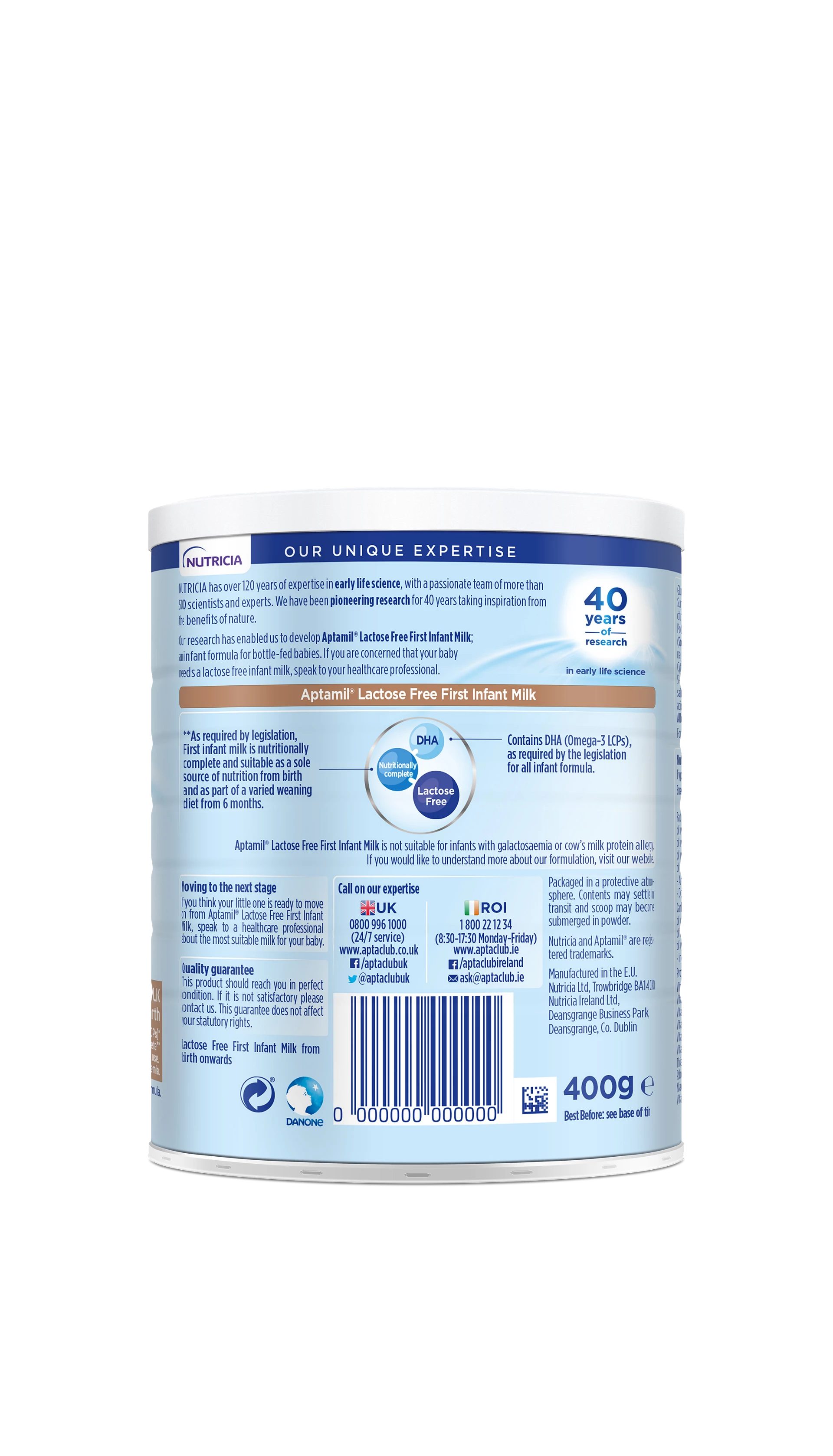 Aptamil® Lactose Free First Infant Formula Milk 400g | Aptashop